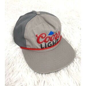 Coors Light Hat Baseball Cap Snapback Gray One Size Rope NWOT Outdoor Travel